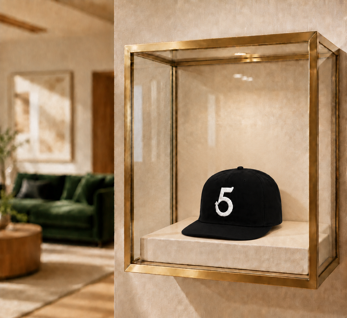 Snapback Signature "5" Hat Black